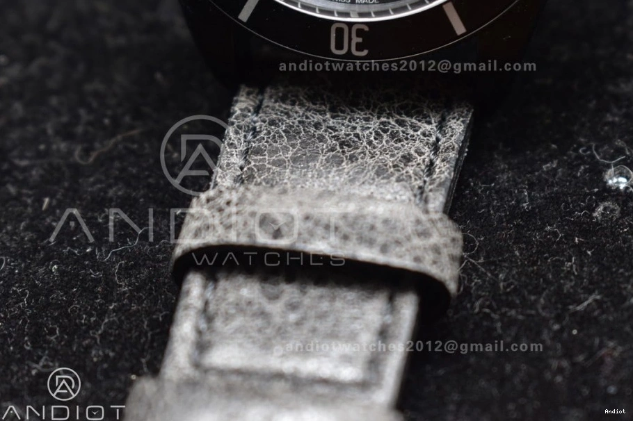 ZF Leather WrinkleFree 1:1 Edition Strap Best Dark 425 on V Bezel DLC Distressed Bay Black Black A2824 Heritage 0716